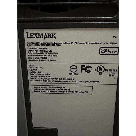Lexmark CS510de CS510 Color Laser Laserjet Printer - Picture 10 of 13